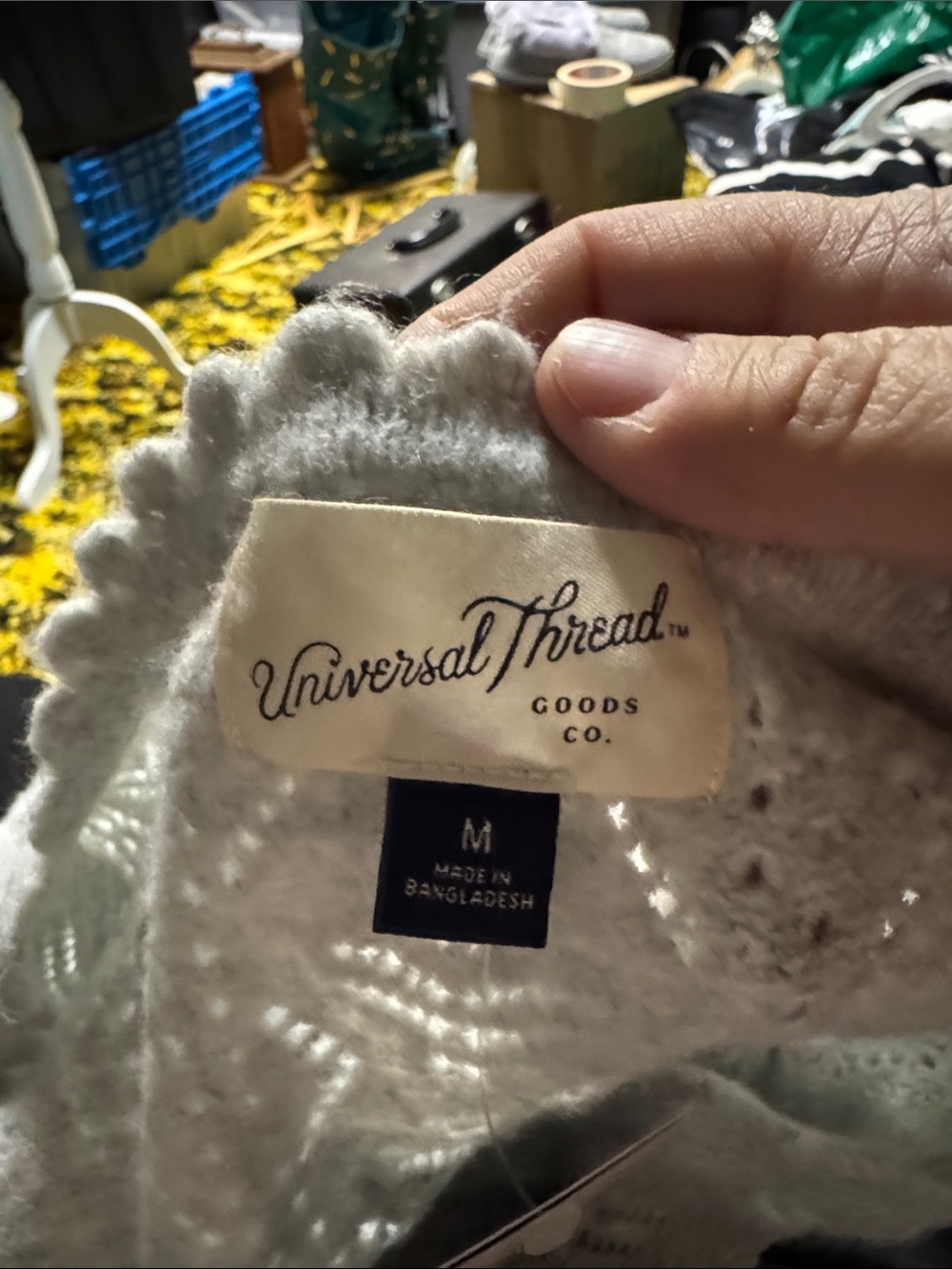 Universal Thread Light Gray Lace-Pattern Button Front Cardigan - Picture 3 of 3